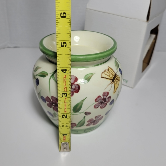 Lovely Handpainted Floral Butterfly Candle Wax Warmer Casa Vero by ACK NWT - Picture 8 of 9